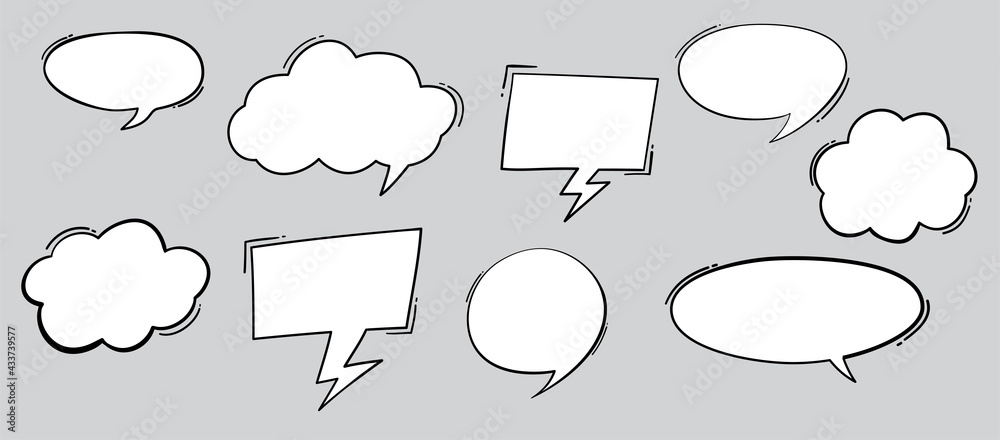 Obraz premium Boom effect set design for comic book. Comic Book cloud, pow sound symbol, bomb pow. Comic speech bubbles set.