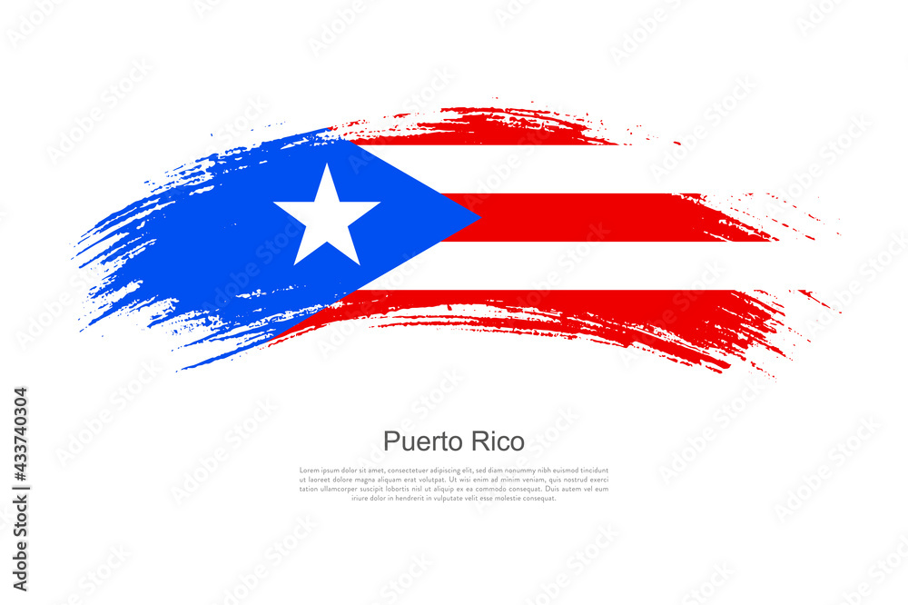 Fototapeta Krzywa styl pędzlem malowane grunge flaga kraju Portoryko w artystycznym stylu