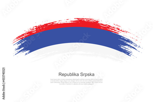 Curve style brush painted grunge flag of Republika Srpska country in artistic style