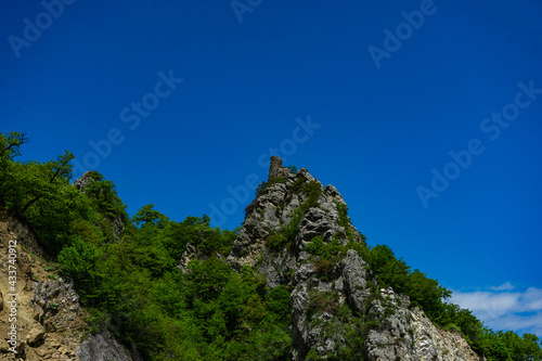 Ananuri castle in Georgian mountains