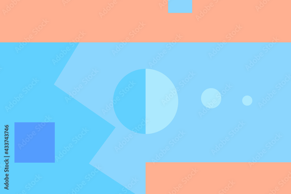 Blue abstract geometric background for banner, cover, poster, wallpaper, design with space for text. 
