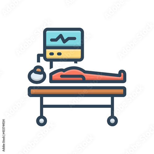 Color illustration icon for life support
