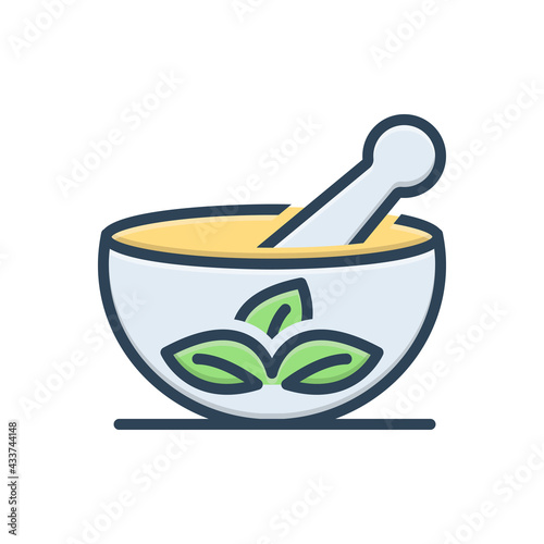 Color illustration icon for medical herbs 