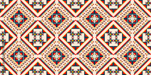 Oriental ethnic seamless pattern vector traditional background Design for carpet,wallpaper,clothing,wrapping,batik,fabric,Vector illustration embroidery style.