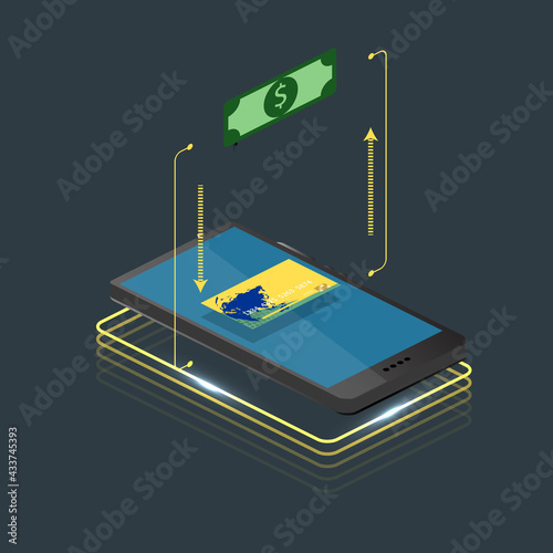 Financial analytics concepts, online payments. Vector