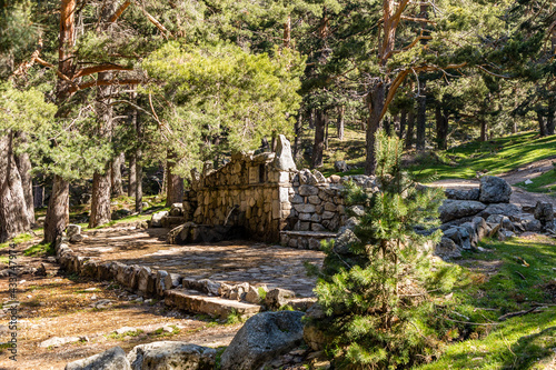 Hiking trail in the Barranca area in Navacerrada  Madrid  Spain