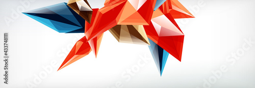 Vector 3d triangles and pyramids abstract background for business or technology presentations, internet posters or web brochure covers