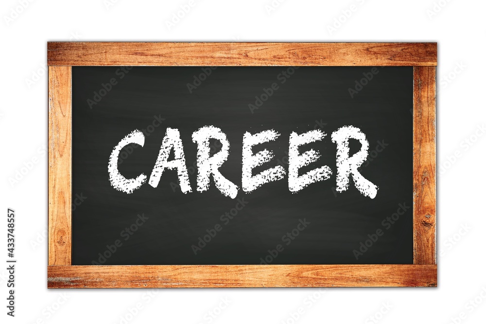 CAREER text written on wooden frame school blackboard. CAREER text written on wooden frame school blackboard.