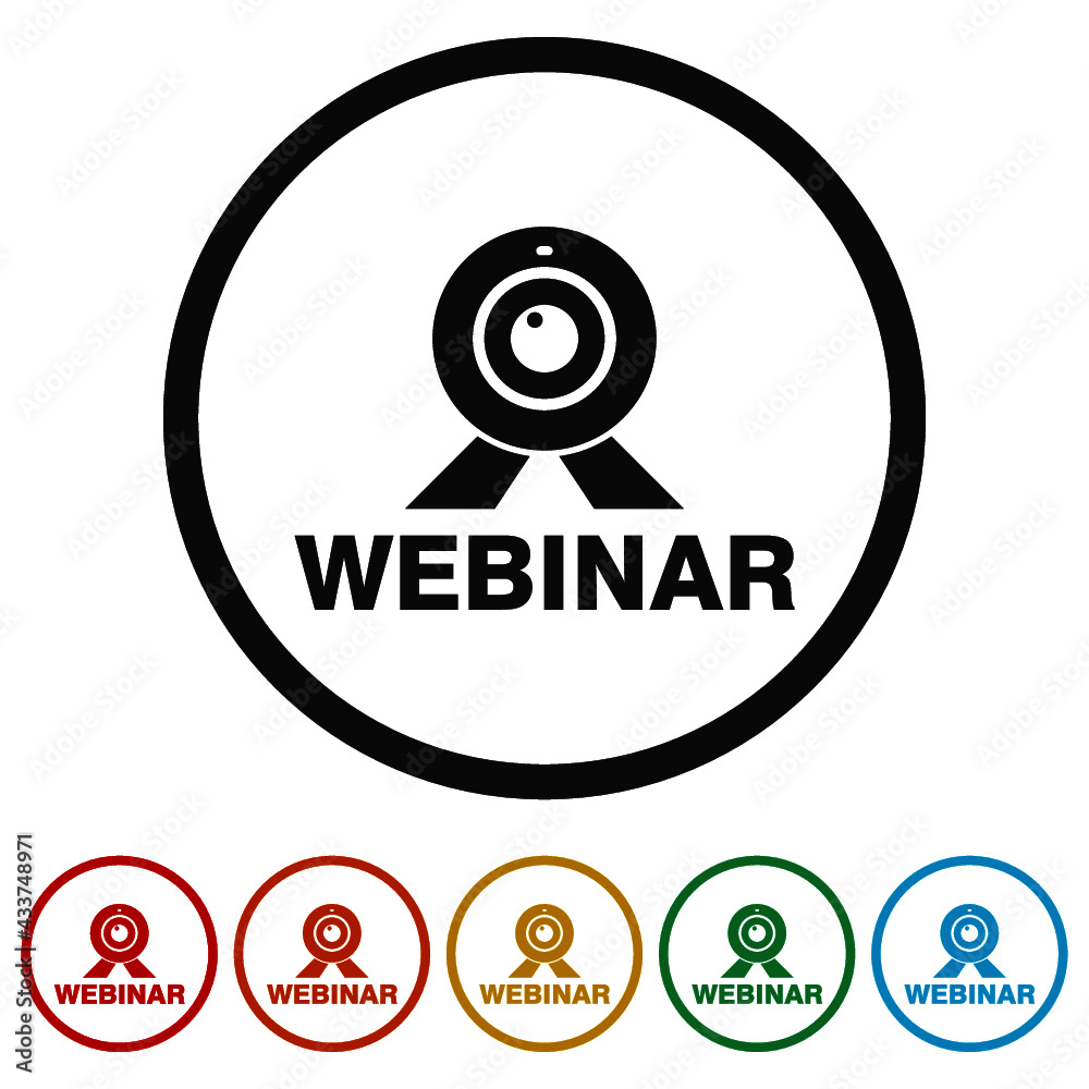 Webinar ring icon isolated on white background color set Webinar ring icon isolated on white background color set