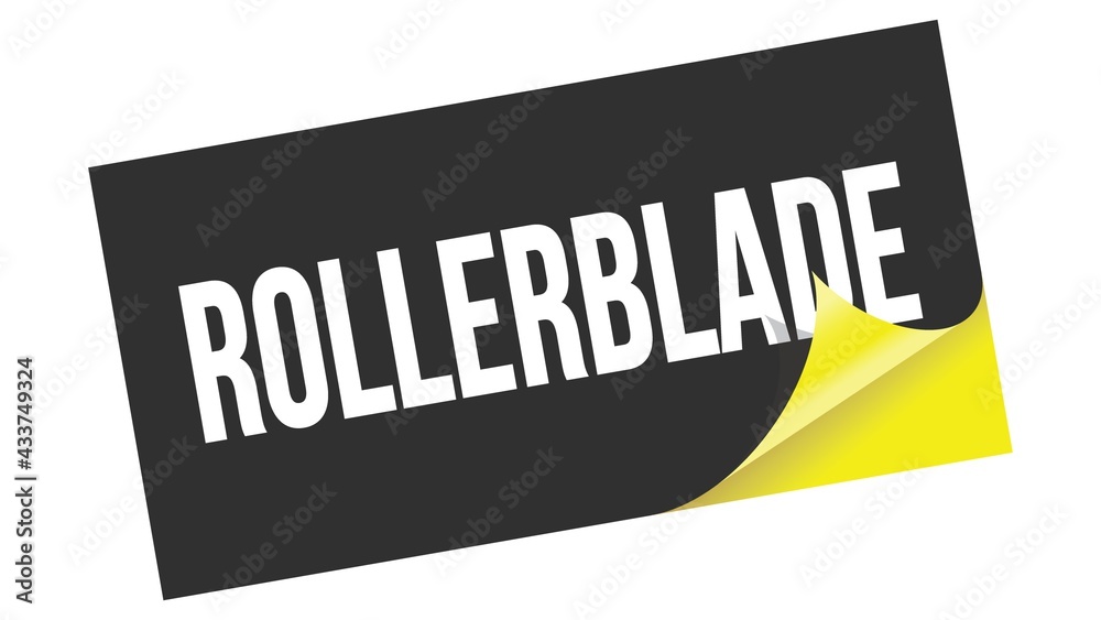 ROLLERBLADE text on black yellow sticker stamp. ROLLERBLADE text on black yellow sticker stamp.