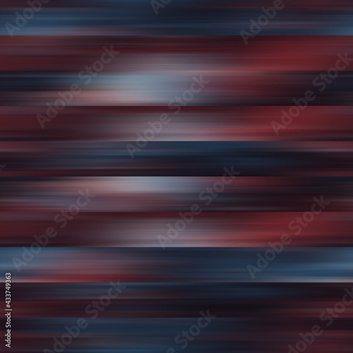 Seamless abstract blur ikat stripe pattern print. High quality illustration. Horizontal stripes of blurred colors. Abstract non print for fashion or interior surface design.