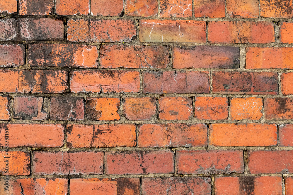 Abstract background of a close up of a Victorian red brick wall