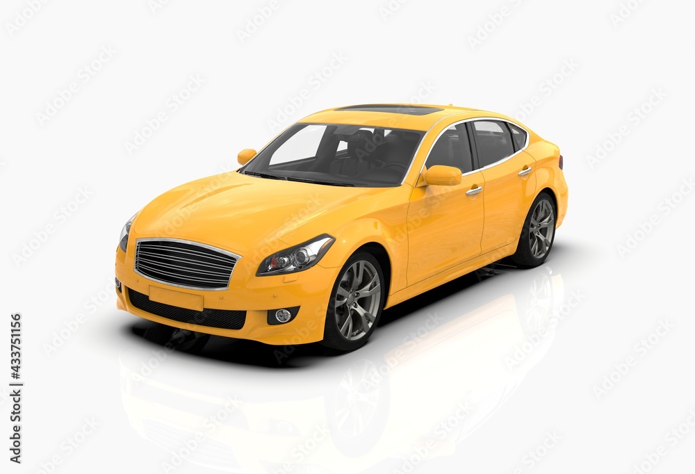 Generic and Brandless Car Isolated on White 3d Illustration Generic and Brandless Car Isolated on White 3d Illustration