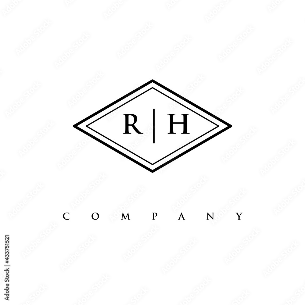 initial RH logo design vector initial RH logo design vector