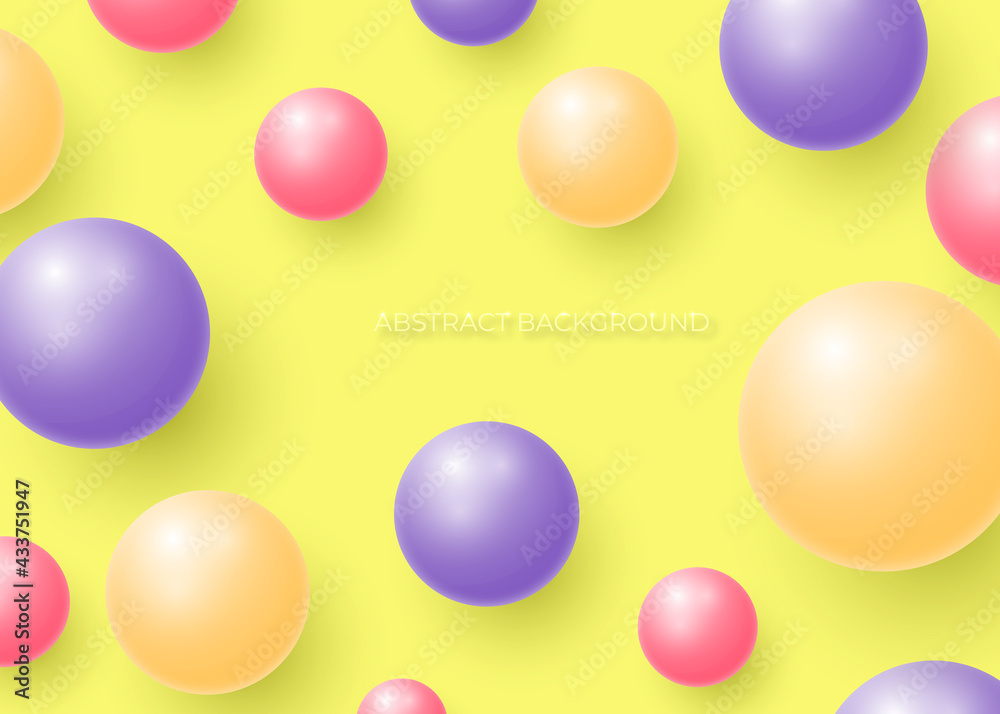 Abstract background from colorful multicolored spheres. Vector illustration.