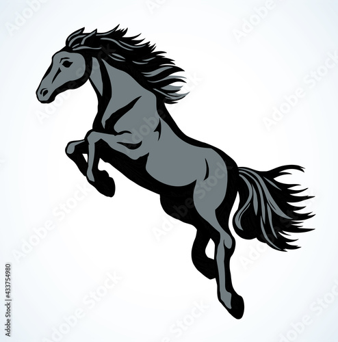 Galloping horse. Vector drawing icon