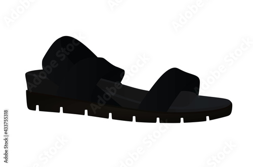 Black woman slippers. vector illustration