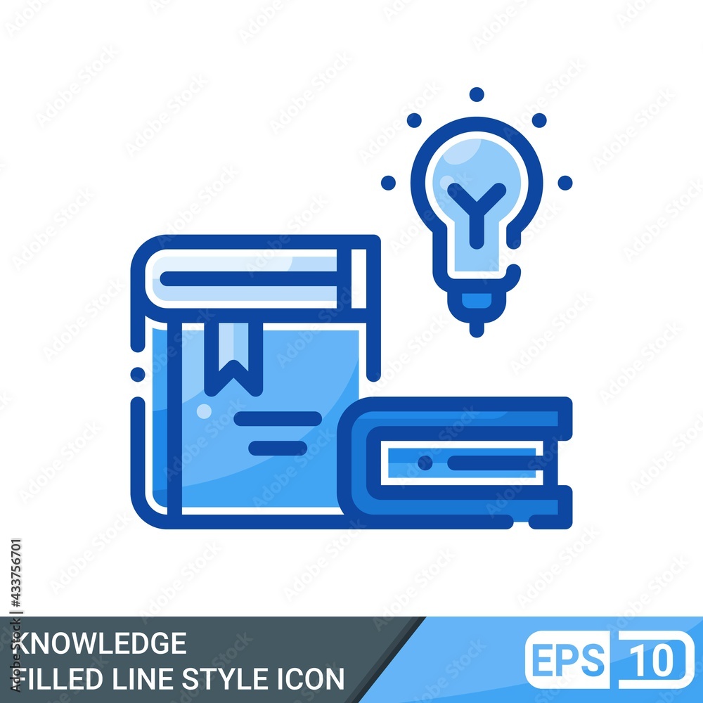 knowledge in filled line style icon. online learning icon, vector illustration for application, web, presentation template. EPS 10 knowledge in filled line style icon. online learning icon, vector illustration for application, web, presentation template. EPS 10