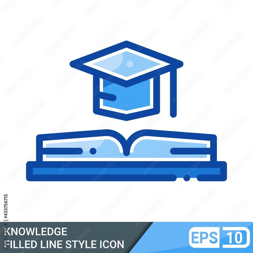 knowledge in filled line style icon. online learning icon, vector illustration for application, web, presentation template. EPS 10 knowledge in filled line style icon. online learning icon, vector illustration for application, web, presentation template. EPS 10