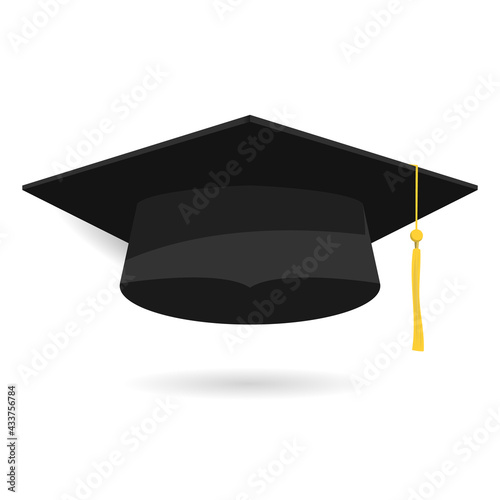 Graduation cap in congratulations isolated on white background, Vector illustration EPS 10