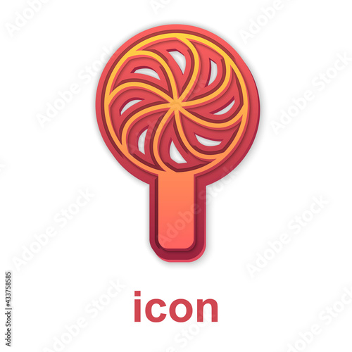 Gold Lollipop icon isolated on white background. Candy sign. Food, delicious symbol. Vector