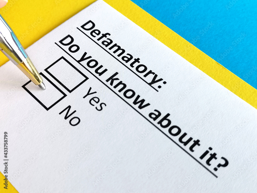 One person is answering question about defamatory. One person is answering question about defamatory.