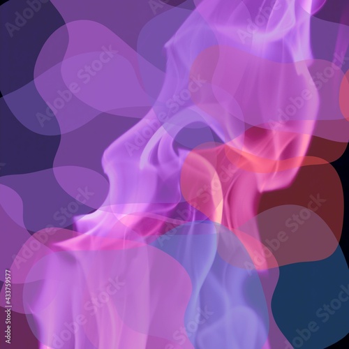 3 D shapes and fume abstract illustration