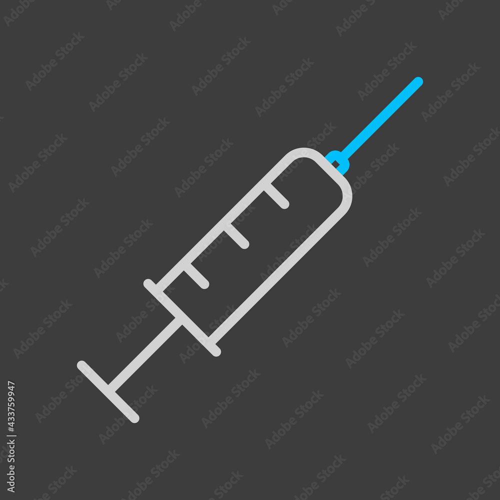 Syringe icon on dark background. Medical sign Syringe icon on dark background. Medical sign