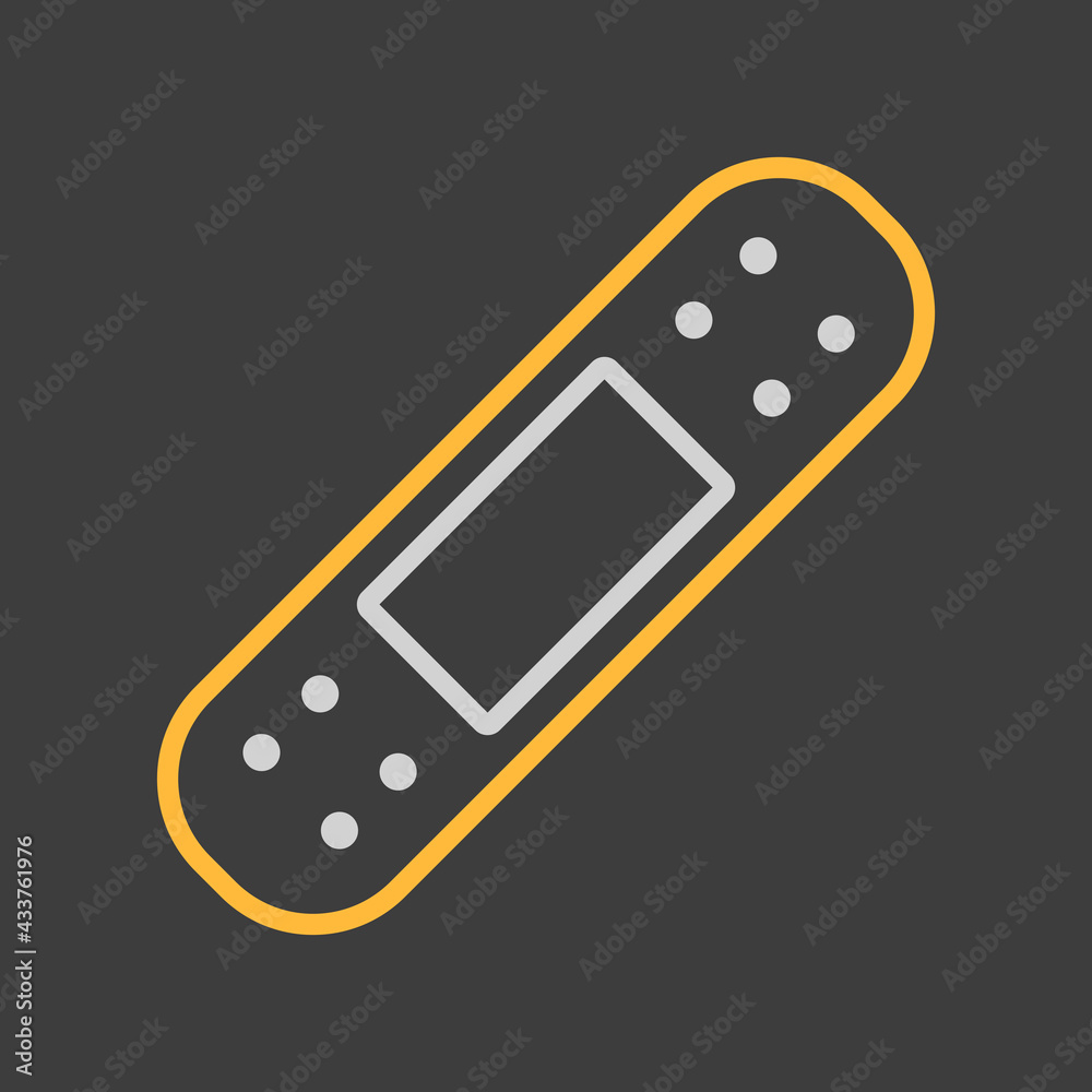 Adhesive plaster vector icon on dark background