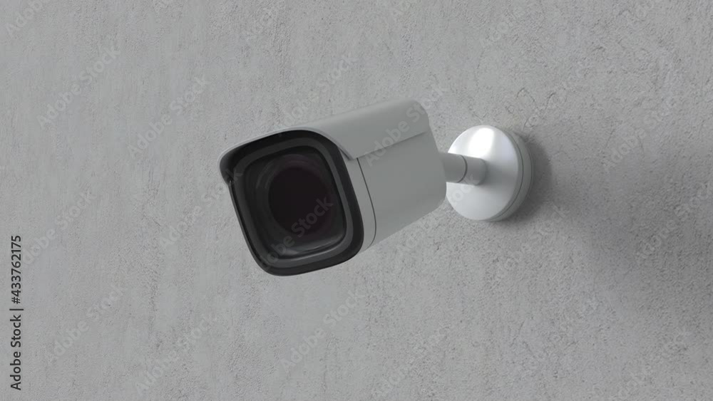 3d rendering security camera or cctv camera on wall 4k footage 3d rendering security camera or cctv camera on wall 4k footage