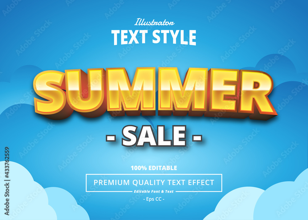 Summer Sale Illustrator Text Effect
