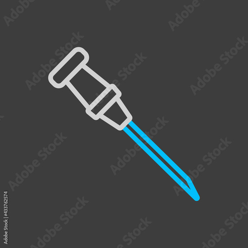 Catheter icon on dark background. Medical sign