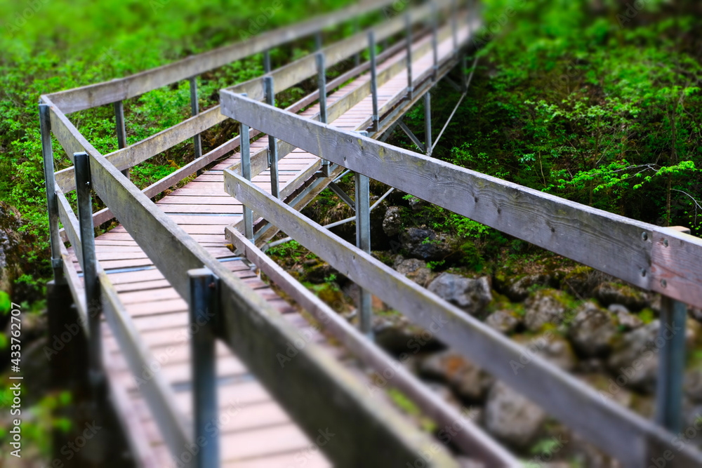 Nature River Canyon photographed with tilt shift effect, Austria, Europe Nature River Canyon photographed with tilt shift effect, Austria, Europe