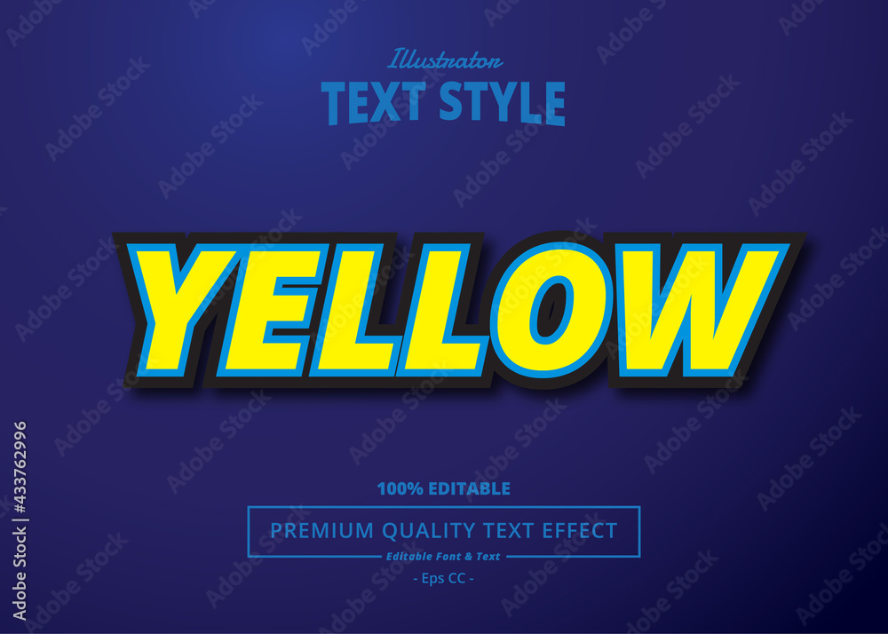 Yellow Illustrator Text Effect