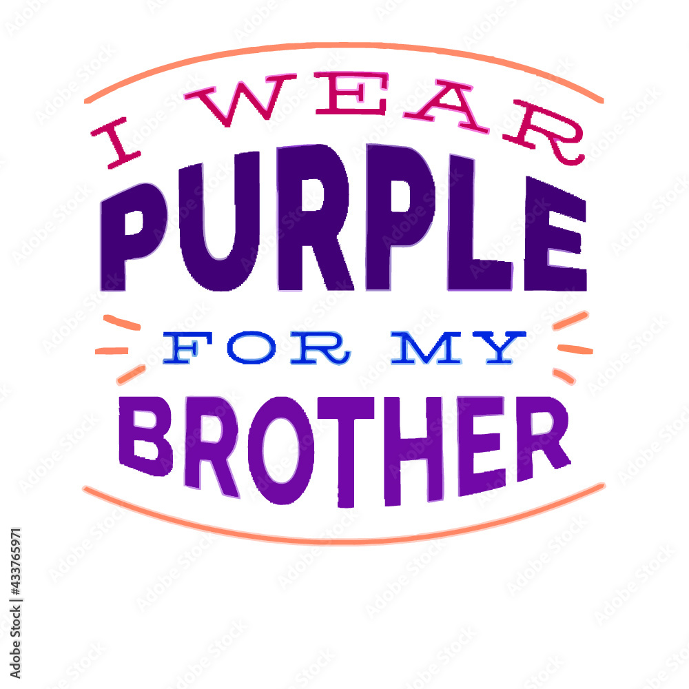 i wear purple for my brother valentines day gift womens rolled sleeve poster design illustration vector
