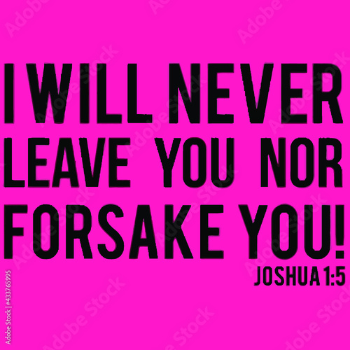 i will never leave you christian bible verse womens 34 sleeve shirt Logo Vector Template Illustration Graphic Design design for documentation and printing