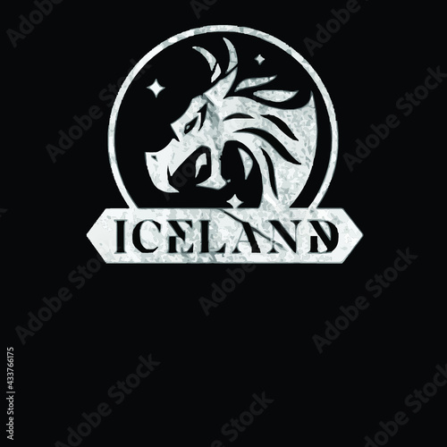 iceland dragon womens vintage sport poster design illustration vector Logo Vector Template Illustration Graphic Design design for documentation and printing