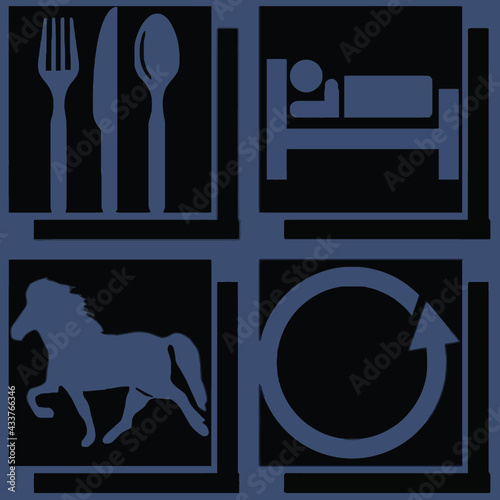 icelandic horse pony merch mens 5050 Logo Vector Template Illustration Graphic Design design for documentation and printing