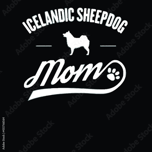 icelandic sheepdog dog owner dog mom gift idea womens flowy poster design illustration vector