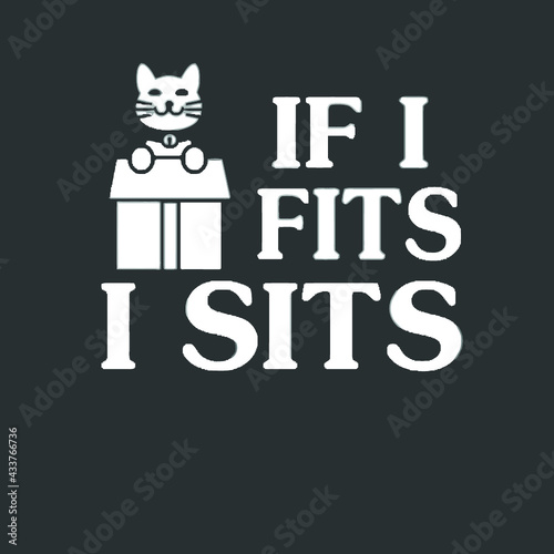if i fits i sits cat cute cat lover shirt mens 5050 Logo Vector Template Illustration Graphic Design design for documentation and printing