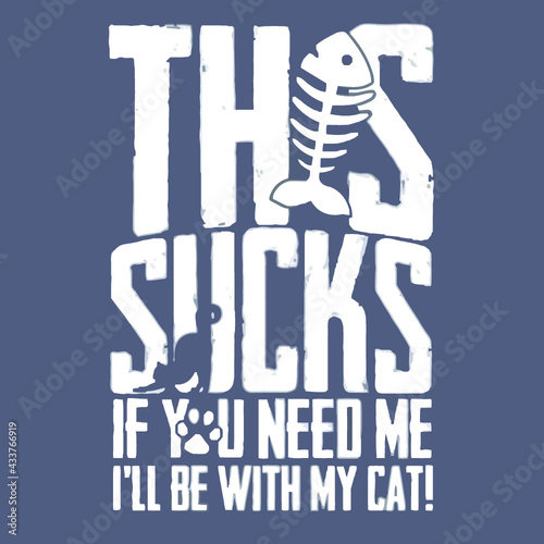 ill be with my cat funny cat lover baseball Logo Vector Template Illustration Graphic Design design for documentation and printing