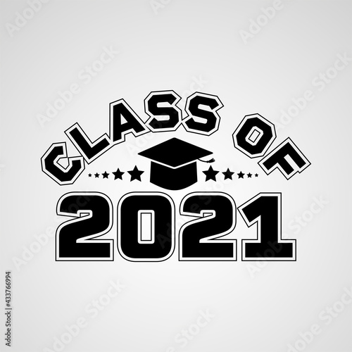 Vector illustrate design graduation 2021 logo. Class of 2021, Senior 2021 badges design.