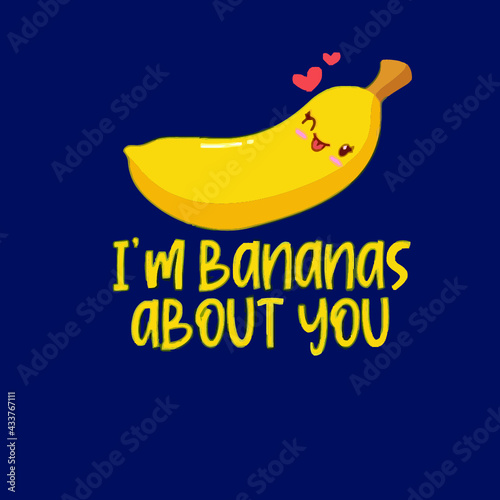 im bananas about you valentines day jersey poster design illustration vector Logo Vector Template Illustration Graphic Design design for documentation and printing