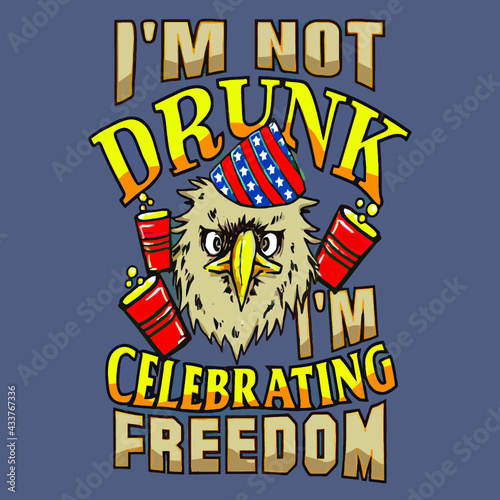 im not drunk im celebrating freedom american baseball Logo Vector Template Illustration Graphic Design design for documentation and printing