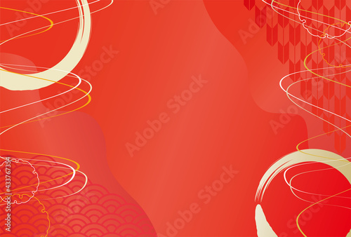 赤色の和柄の背景素材