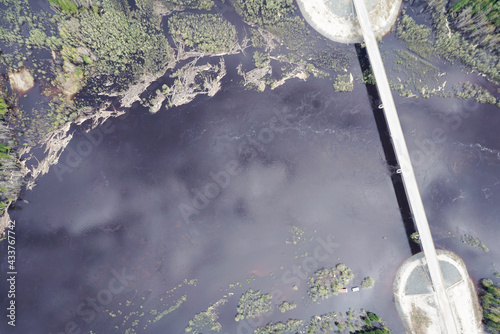 Landscapes of wild taiga in cold Russian Siberia