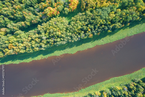 Landscapes of wild taiga in cold Russian Siberia