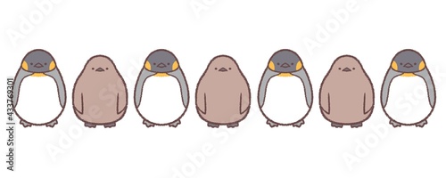 キングペンギン親子のライン