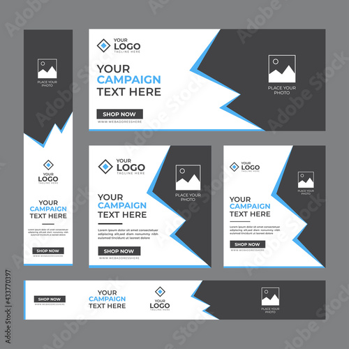 Social media marketing and google ads banner set layout design. 