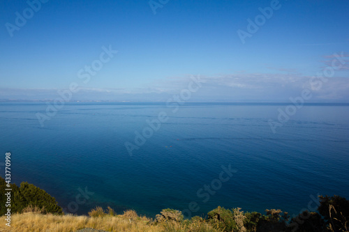 hiking trail from Glenduan to Cable bay, walkaway, hike with view on beautiful landscape and the sea, New Zealand, South Island photo